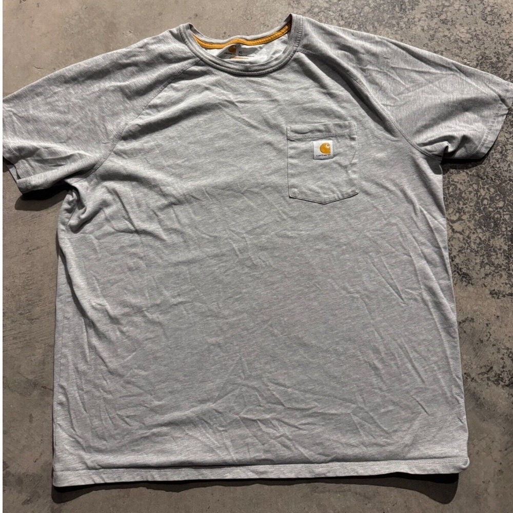 Carhartt Pocket‎ T-Shirt Relaxed Fit Workwear Tee Gray XL Defects Shown